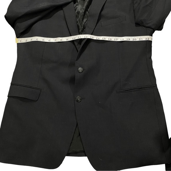 CALVIN KLEIN Men Black 100% Wool Jacket 46L Fully Lined Formal - Picture 10 of 13